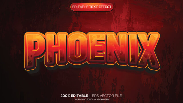 3d text effect phoenix theme