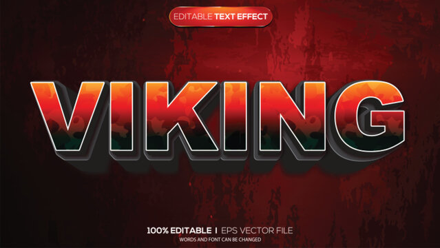 3d text effect viking theme