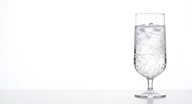 気泡が立ちのぼるクリアな炭酸水