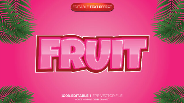 3d text effect fruit theme 