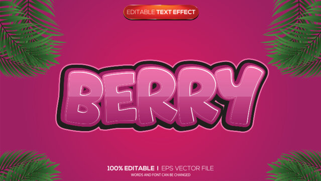 3d text effect berry theme
