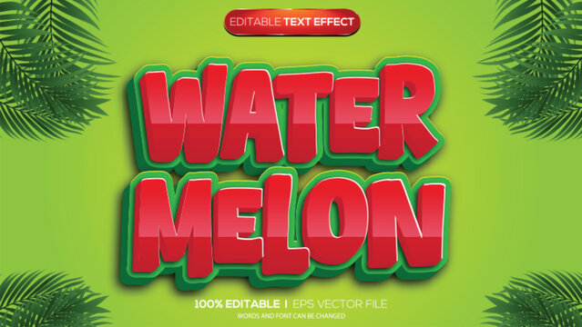 3d text effect water melon theme