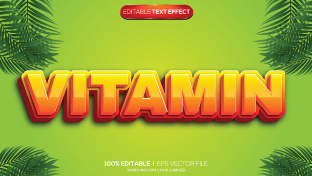 3d text effect vitamin theme