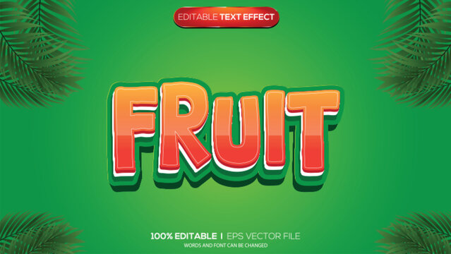 3d text effect fruit theme