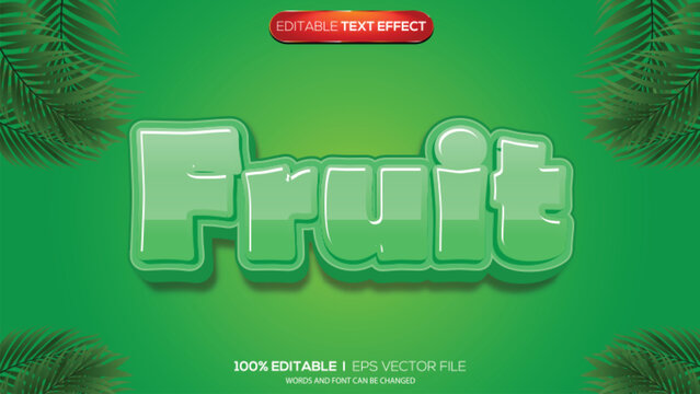 3d text effect fruit theme