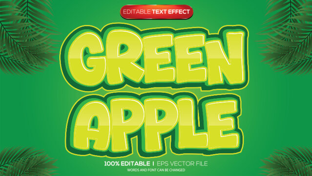 3d text effect green apple theme