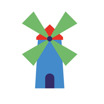 Flat Geometric Windmill Icon