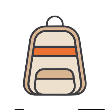 Simple backpack icon illustration