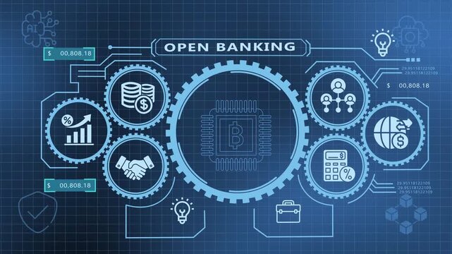 Open Banking Technology Connecting Financial Data, Digital Accounts, and Secure Payment Services.