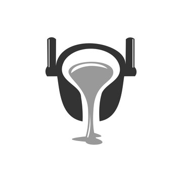 A clean, minimalist vector logo featuring an industrial foundry ladle pouring molten metal, rendered in dark grey and light grey tones against a clean white background. The heavy industrial 