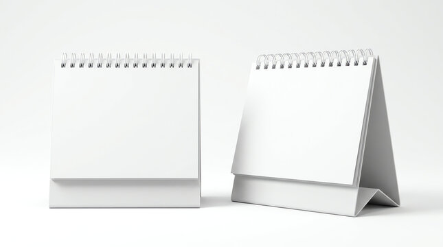 Blank paper desk spiral calendar.