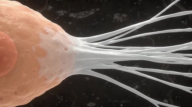 Fibroblast Fibril Extrusion and Collagen Fiber Secretion