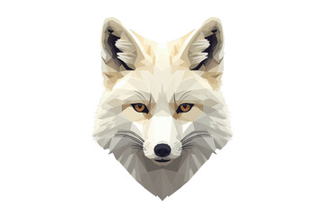 Fototapeta premium Faceted low polygon white fox portrait
