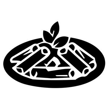 Italian Penne Rigati Pasta Plate Vector Icon