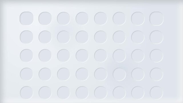 Three white plastic baseplates with circular stud patterns arranged in a grid layout on a plain white background, showing a clean and minimal design with soft lighting and a high-angle