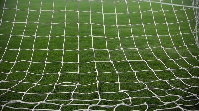 Goal net moving in stadium wind