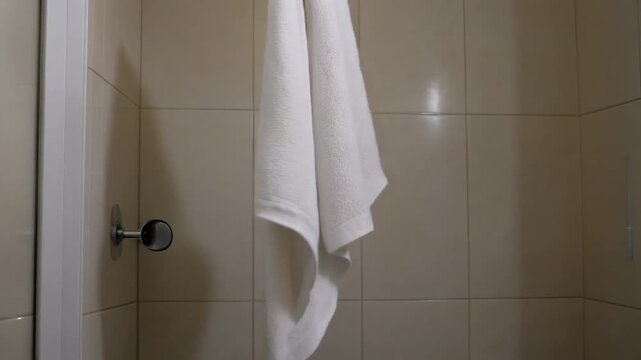 Towel moving in a bathroom draught