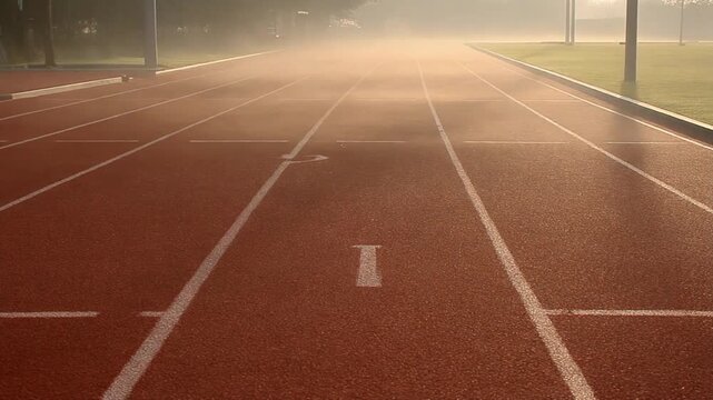 Heat haze shimmering over a running track