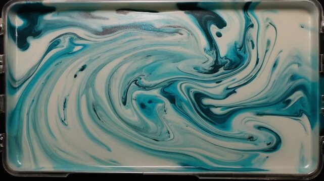 Marbling ink spreading on water