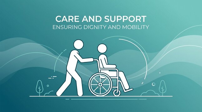 Person helping wheelchair user walk outdoors