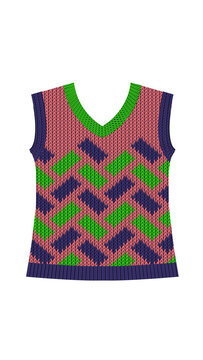 Dise&ntilde;o de chaleco con cuello en V y manga sisa.