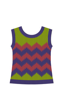 Dise&ntilde;o de blusas tejidas con cuello  redondo y manga sisa.