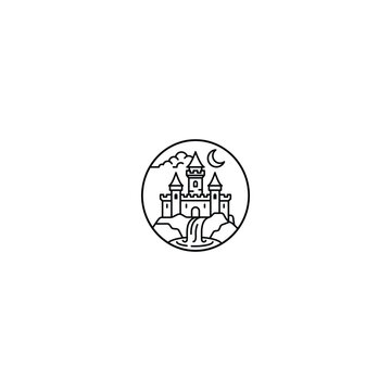 Castle logo template vector illustration design