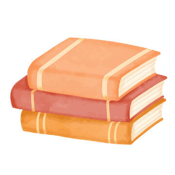 Book Stack Watercolor Illustration