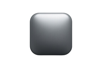 Obraz premium Glossy black rounded square button isolated on transparent background