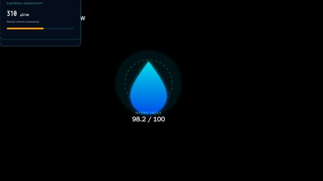 Digital Water Quality Monitoring Interface with Hydro Index and Electrical Conductivity Metrics