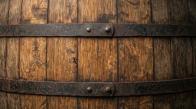 Closeup of wooden barrel texture as background