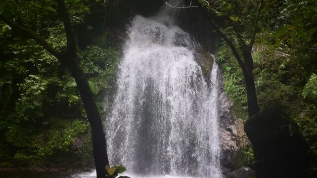 Rim Sai the 3th tier of dad fa waterfall nestled within the lush rainforest of tai rom yen national park in ban na san district surat thani province thailand