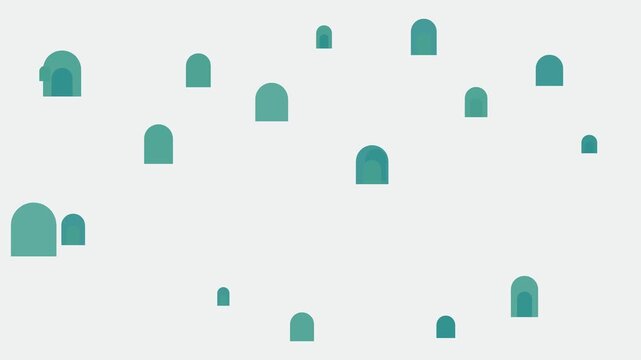 Teal boho arch motion background seamless loop animation