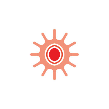 red swirl virus simple geometric logo vector