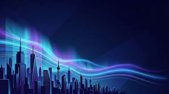 Streams of glowing dots racing along parallel light lines