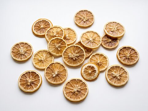 Group of dried orange slices for healthy snacks