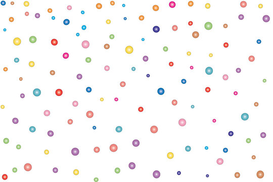 Colorful confetti circles of various sizes scattered on a transparent background