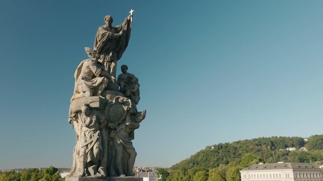 Saints Vincent Ferrer and Procopius Sculptural Group on Charles