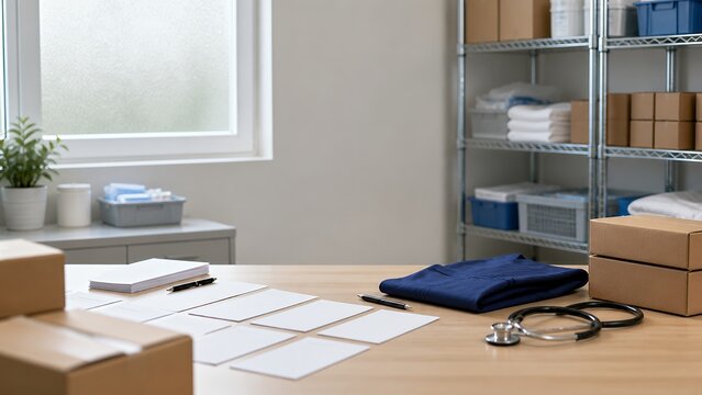 Clinic team readiness station with blank roster cards