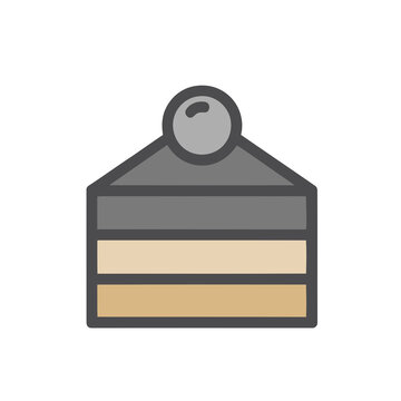Slice of cake with cherry icon