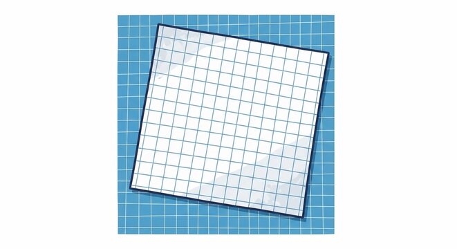 Grid Paper Square Isolated on Blue Background