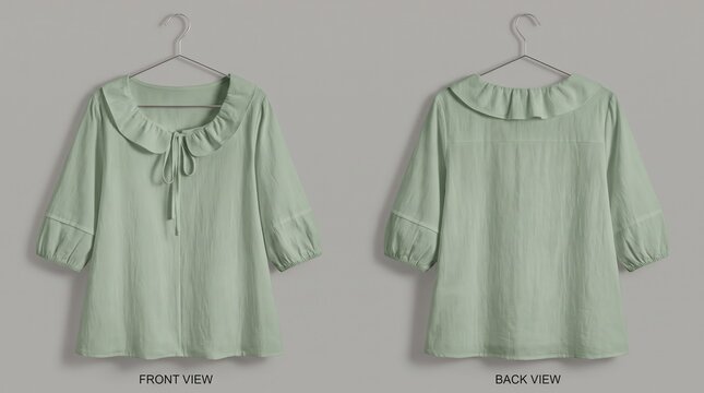 Sage Green Ruffled Blouse Views 2k 20260921033924 captured with authentic detail and natural daylight composition