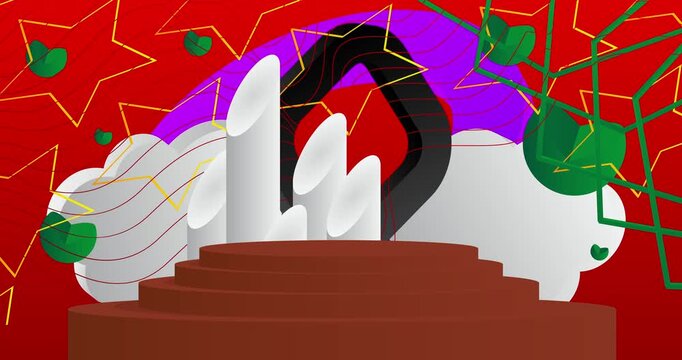 Mockup product display animation, cylinder pedestal podium. Stage showcase video for presentation.
