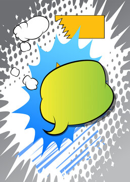 Vector cartoon background, colorful comic book backdrop. Retro comics pop art design.
