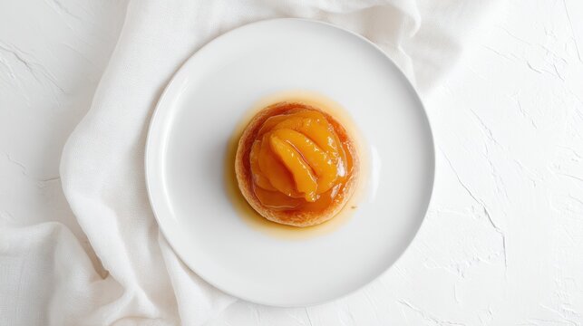Top View of Caramelized Fruit Tarte Tatin