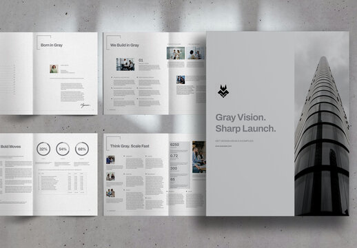 Gray Modern Corporate Business Proposal Brochure Layout