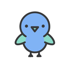 Fototapeta premium Simple blue bird icon
