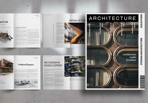 Black and Copper Modern Architecture Editorial Brochure Layout