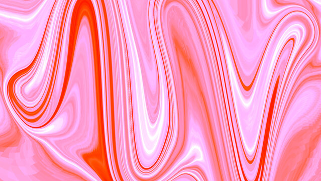 Abstract liquid swirl pattern in shades of pink, coral, and white