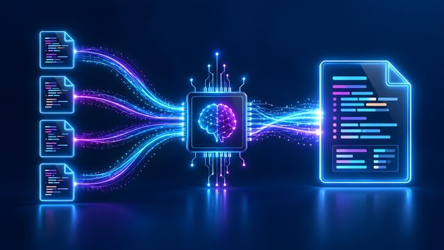 Futuristic automated workflow using artificial intelligence brain processor to consolidate multiple document sources into one structured digital analytics file